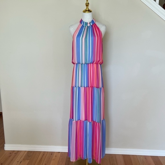 Julia Jordan Mock Necked Striped Dress - Picture 4 of 8